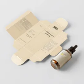 Unfolded Box and Amber Glass Dropper Bottle 03